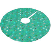Modern Starburst Print, Turquoise en Aqua Kerstboom Rok (Gekanteld)