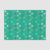 Modern Starburst Print, Turquoise en Aqua Tissuepapier (Voorkant)