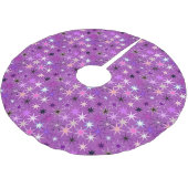 Modern Starburst Print, Violet Paars en Orchid Kerstboom Rok (Gekanteld)