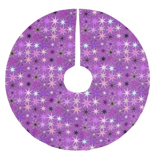 Modern Starburst Print, Violet Paars en Orchid Kerstboom Rok (Voorkant)
