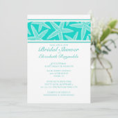 Modern Starfish Bridal Shower Invitations Kaart (Staand voorkant)