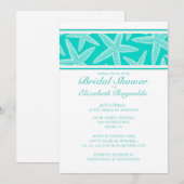 Modern Starfish Bridal Shower Invitations Kaart (Voorkant / Achterkant)