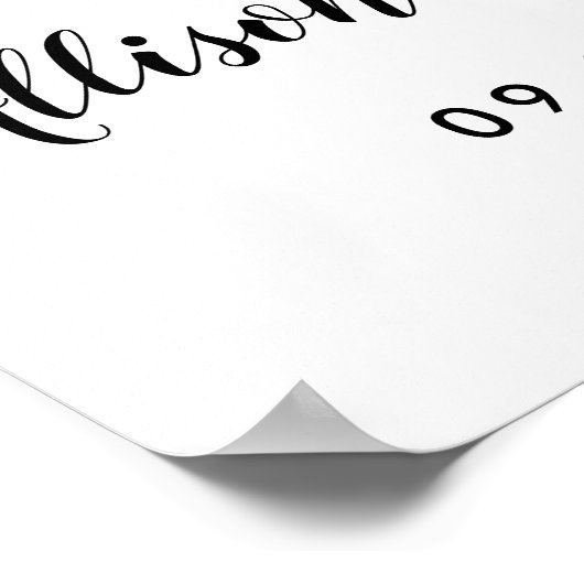 Modern Starfish Wedding Welcome Sign, Black Poster (Hoek)