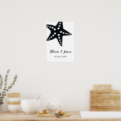 Modern Starfish Wedding Welcome Sign, Black Poster (Keuken)