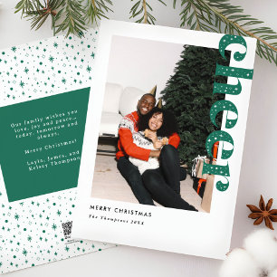 Modern Starry Cheer Christmas Photo Holiday Kaart