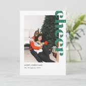 Modern Starry Cheer Christmas Photo Holiday Kaart (Staand voorkant)