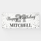 Modern Starry Happy Birthday | Alle leeftijden en  Spandoek (Horizontaal)