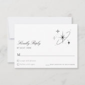 Modern Starry Night Celestial Wedding RSVP Card (Voorkant)