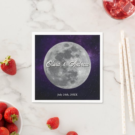 Modern Starry Night Full Monn Wedding Servet (Insitu)