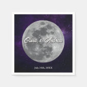 Modern Starry Night Full Monn Wedding  Servet (Voorkant)