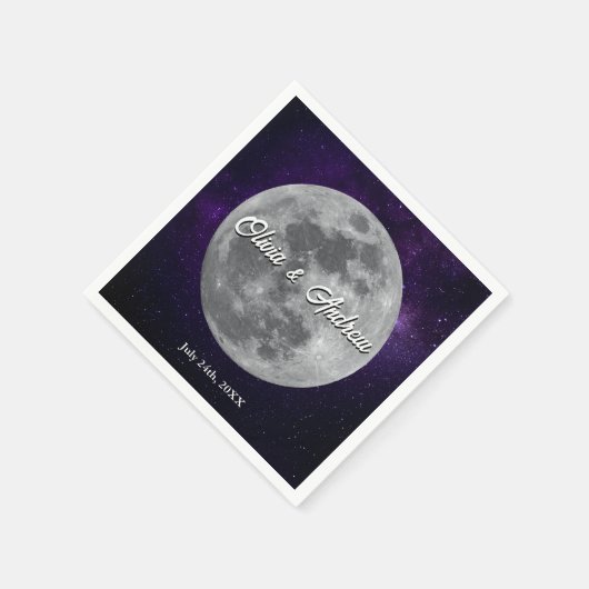 Modern Starry Night Full Monn Wedding  Servet (Hoek)