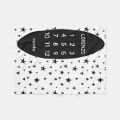Modern Stars Baby Milestone Blanket Fleece Deken (Voorkant (Horizontaal))