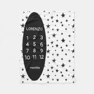 Modern Stars Baby Milestone Blanket Fleece Deken