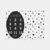 Modern Stars Baby Milestone Blanket Fleece Deken (Voorkant (Horizontaal))