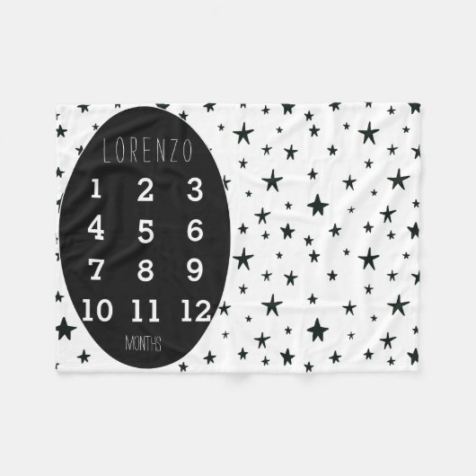 Modern Stars Baby Milestone Blanket Fleece Deken (Voorkant (Horizontaal))