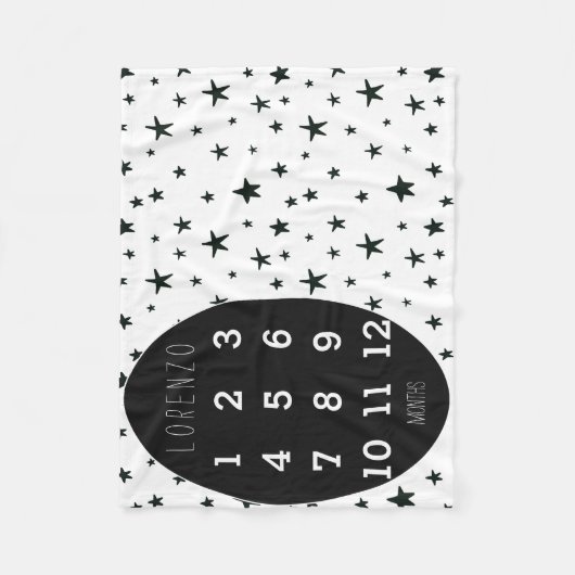 Modern Stars Baby Milestone Blanket Fleece Deken (Voorkant)