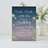 Modern Stars Birthday Party Ombre Sky Kaart (Staand voorkant)