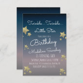 Modern Stars Birthday Party Ombre Sky Kaart (Voorkant / Achterkant)