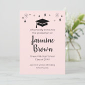 Modern Stars High School Afstuderen Aankondiging (Staand voorkant)