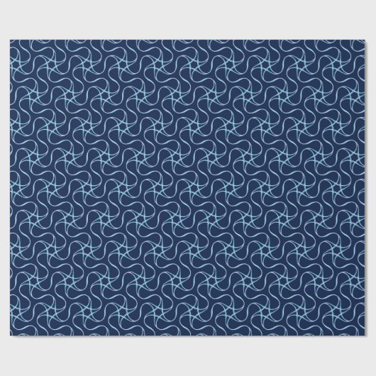 Modern Stars Pattern Unique Trippy Cool Navy Blue Cadeaupapier (Vlak)