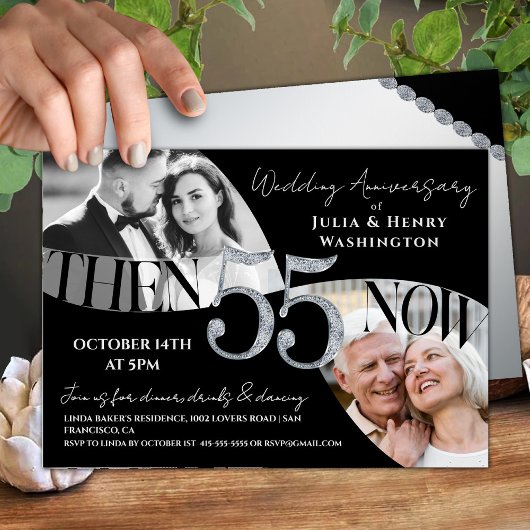 Modern Statement 55th Wedding Anniversary Kaart