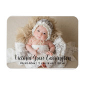 Modern Stats Name Foto Personalized Birth Magneet (Horizontaal)