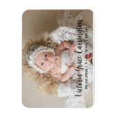 Modern Stats Name Foto Personalized Birth Magneet (Verticaal)