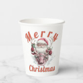 Modern Steampunk Santa and Robot Reindee Paper cup Papieren Bekers (Achterkant)