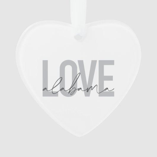 Modern, stedelijk, eenvoudig, cool design Love Ala Ornament (voorkant)