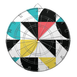 Modern, stedelijk, kleurrijk, leuk geometrisch pat dartbord