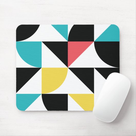 Modern, stedelijk, kleurrijk, leuk geometrisch pat muismat (Met muis)