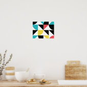 Modern, stedelijk, kleurrijk, leuk geometrisch pat poster (Keuken)