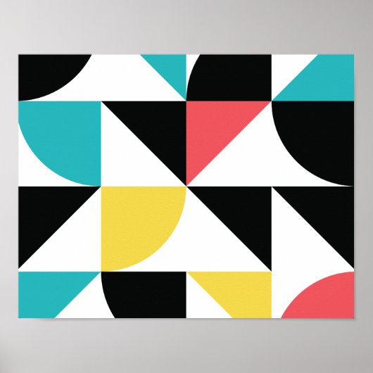 Modern, stedelijk, kleurrijk, leuk geometrisch pat poster (Voorkant)