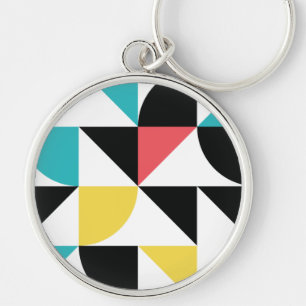Modern, stedelijk, kleurrijk, leuk geometrisch pat sleutelhanger