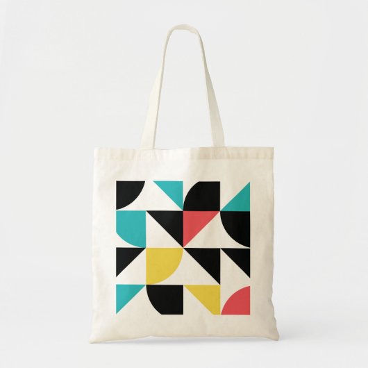 Modern, stedelijk, kleurrijk, leuk geometrisch pat tote bag (Voorkant)