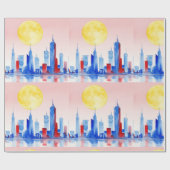 Modern stedelijk landschap cadeaupapier (Vlak)