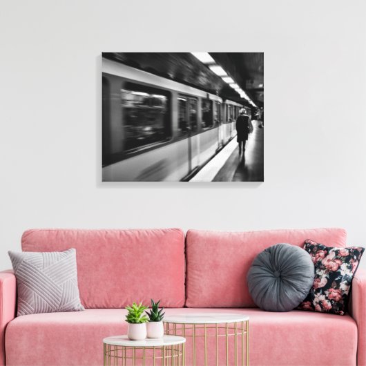 Modern, stedelijk Parisiaans leven Canvas Afdruk (Insitu (Woonkamer))