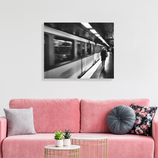 Modern, stedelijk Parisiaans leven Canvas Afdruk (Insitu (Woonkamer))