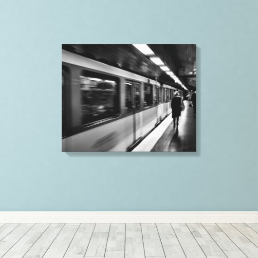 Modern, stedelijk Parisiaans leven Canvas Afdruk (Insitu (Houten vloer))