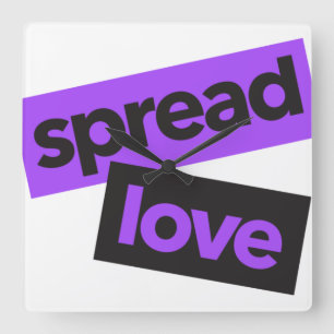Modern, stedelijk, trillend, trendy graphic Spread Vierkante Klok