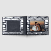 Modern Steel Grey Folie bruiloft gastenboek Beachy (Volledig)