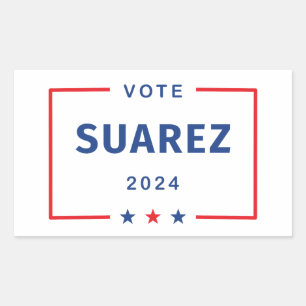 Modern stemmen Francis Suarez 2024 sterren doos Rechthoekige Sticker