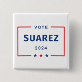 Modern stemmen Francis Suarez 2024 sterren doos Vierkante Button 5,1 Cm (Voorkant)