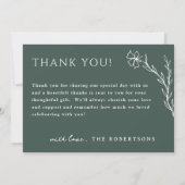 Modern Stenciled Botanische Drie Afbeelding Dank u Bedankkaart (Achterkant)
