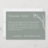 Modern Stenciled Botanische Drie Afbeelding Dank u Bedankkaart (Achterkant)