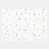 Modern Sterren | Minimalistische Witte Groene Rode Inpakpapier Vel (Voorkant 3)