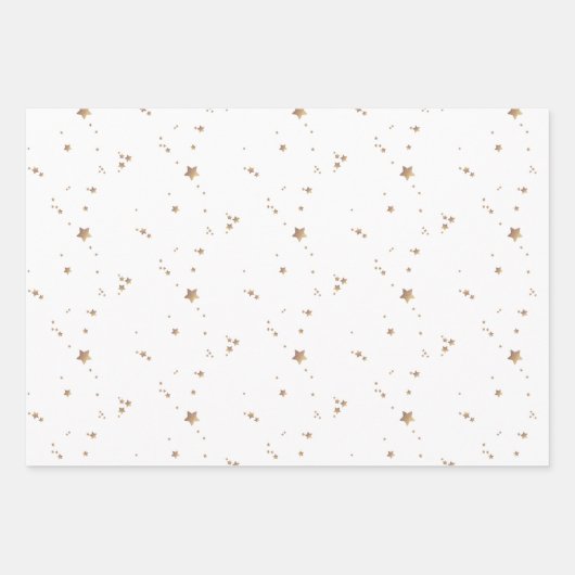 Modern Sterren | Minimalistische Witte Groene Rode Inpakpapier Vel (Voorkant 3)