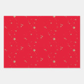 Modern Sterren | Minimalistische Witte Groene Rode Inpakpapier Vel (Voorkant 2)