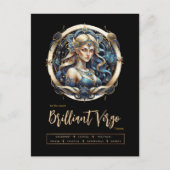 Modern sterrenbeeld Blauw Goud Maagd Verjaardag Briefkaart (Voorkant)