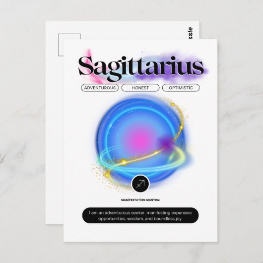 Modern sterrenbeeld Boogschutter Quote Element Fir Briefkaart (Voorkant / Achterkant)